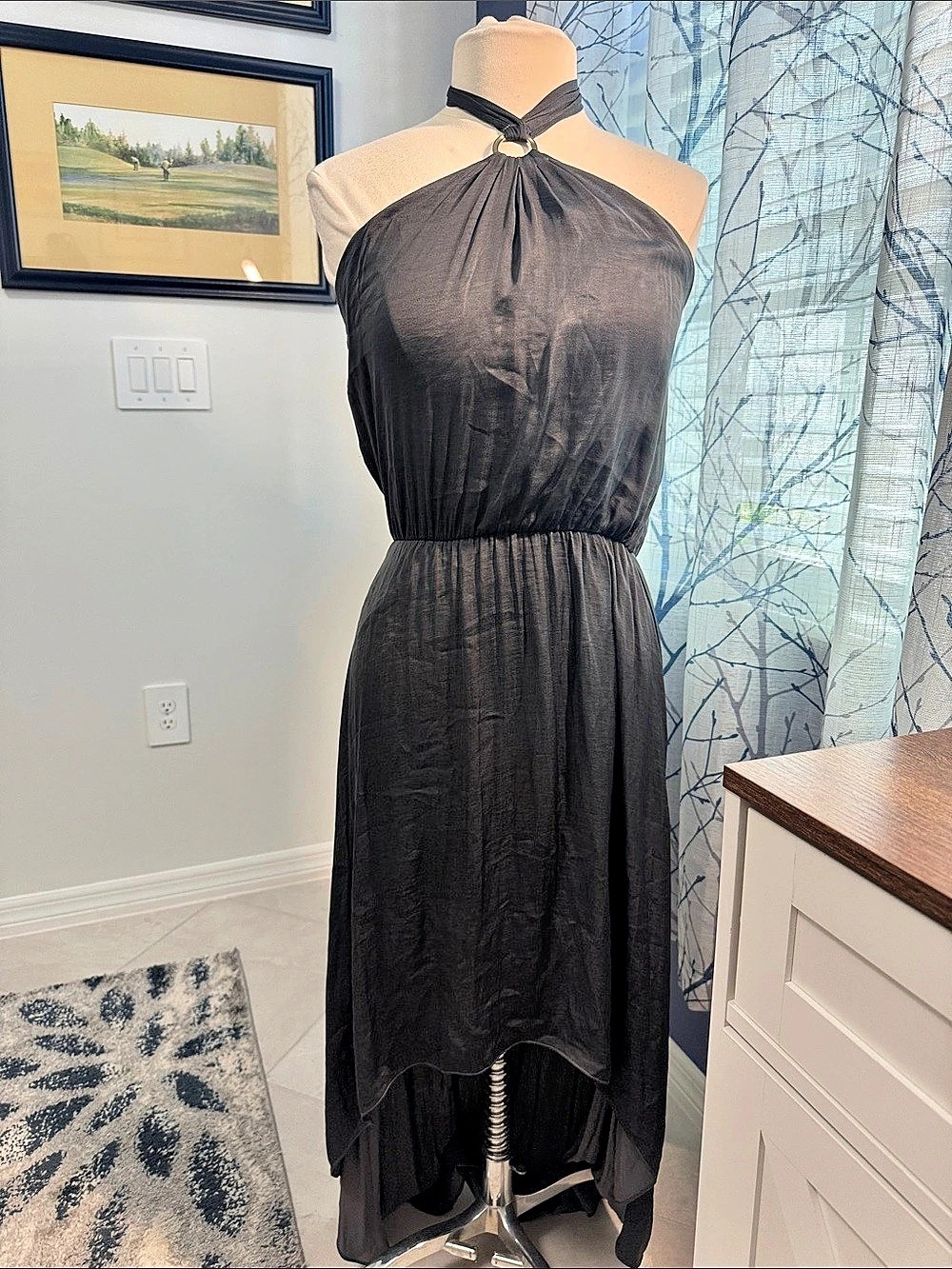 White House Black Market - Black Halter Maxi Dress